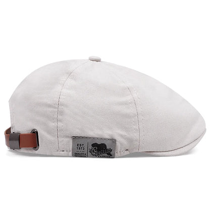 2024 New Men's Vintage Linen Fashion Hip Hop Solid Beret Side Label 1973 Women's Hat Vintage Beanie Crowd Style Sun Beret