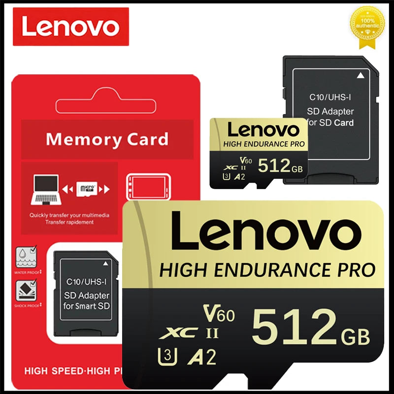 Lenovo SD Card Memory Card 1TB High Speed TF Flash Card 4K Full HD Video Micro SD Card 128GB 256GB 512GB For Xiaomi Camera PC