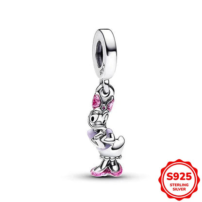 Hot Sale Charms Silver 925 Disney Pendant Beads Fits 3mm Bracelet Bangle Necklace For Women Luxury DIY Jewelry Making Fine Gifts