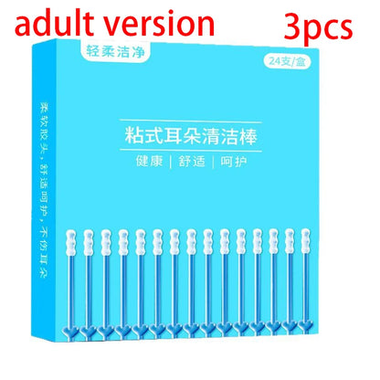 24Pcs/Box Silicone EarWax Remover Sticky Ear Picks Disposable Adhesive Earpick S/L Reusable Ear Cleaner for Kids & Adults