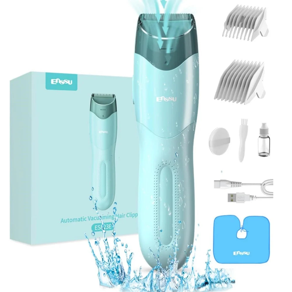 Vacuum Hair Clippers for Kids & Men Rechargeable Cordless Hair Cutting Machine with Safe Ceramic Blade Waterproof Hair Trimmers