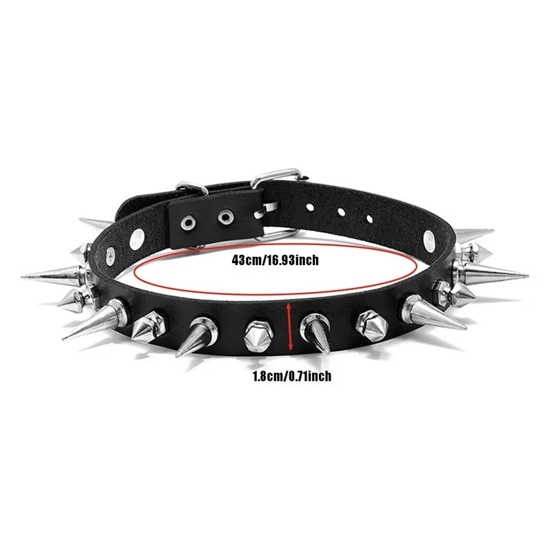 1pc Punk Gothic Necklace Rivet Choker Y2K For Men Women New Year Christmas Party Birthday Valentine's Day Lovers Gifts