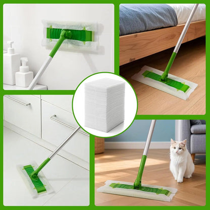 Disposable Dry Sweeping Cloth Pads Compatible with Swiffer Sweeper Household Floor Car Dust Removal Paper Electrostatic Mop Pads