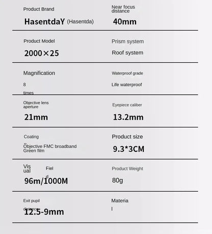 2000x25 HD Monocular Telescope Mini Portable Mobile Phone Telescope with Holder Outdoor Camping Hunting Birdwatching Telescopes