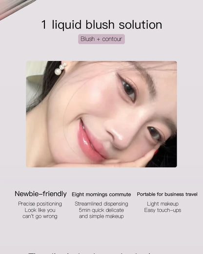 Korean Liquid Powder Blusher Natural Enhancement Color Low Saturation Matte Multi-purpose Powder Blusher Liquid Water Gloss