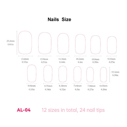 24pcs/set short square fake nails for women girls faux ongles fashion glitter geometric flowers design press on false nail kit