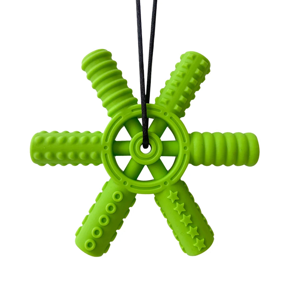 1pcs Silicone Teether Kids Chew Necklace Sensory Chewy Pendant Oral Motor Toys Therapy Tools for Autism Children's Goods