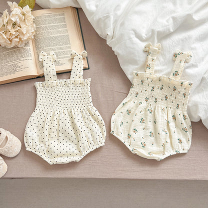 Summer Outfit Kids Baby Clothes Cotton Sleeveless Rompers Newborn Girls Clothes Toddlers Flower Bow Kids One-pieces Bodysuits