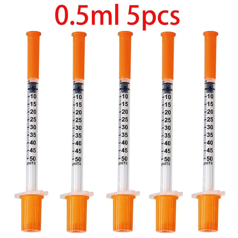 30/15/5Pcs 0.5Ml/1Ml Disposable Plastic Veterinary Syringe with Needle, Suitable for Pets and Farm Animals, Manual Push-Type Syringe with Needle, Farm Animal Syringe, Suitable for Cats, Dogs, Pigs