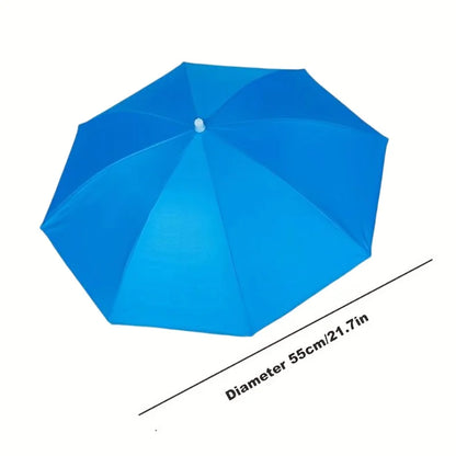 Foldable Headwear Umbrella Portable Waterproof Fishing Hat 55CM Hands-Free Rain Hat For Hiking Camping Camouflage Umbrella Adult