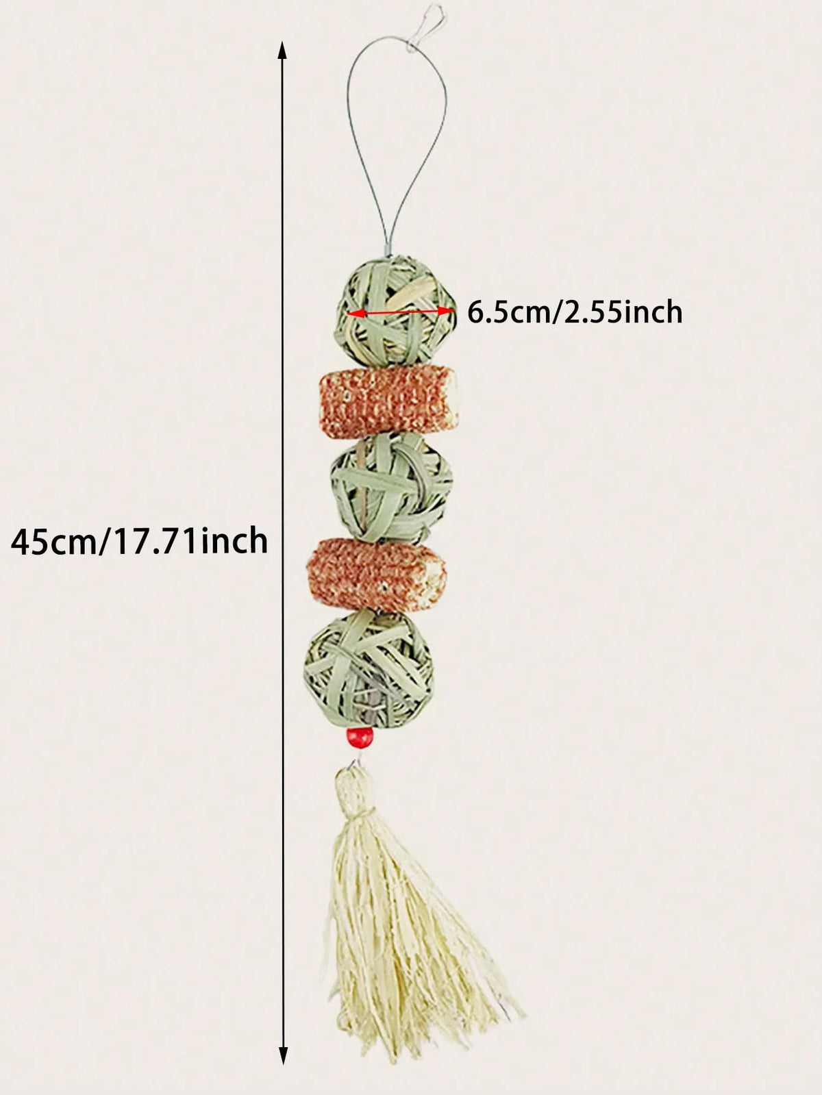 1PC-Pet rabbit grass woven ball hanging string rabbit grinding toy