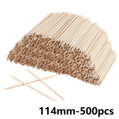 100/50pcs Nail Art Pusher Orange Wood Sticks Cuticle Pusher Remover Rhinestones Dotting Removal Manicure Pedicure Care Tools