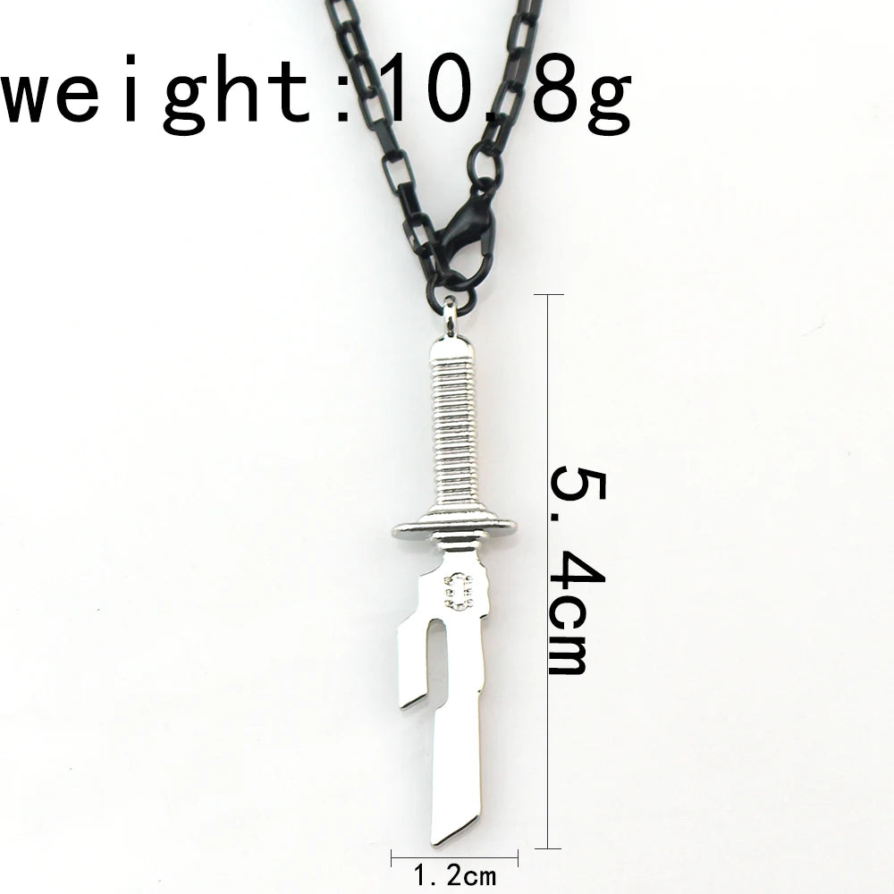 Anime Jujutsu Kaisen Fushiguro Toji Sword Necklace Spear Of Tianri Knife Pendant Cosplay Necklaces For Unisex Choker Jewelry
