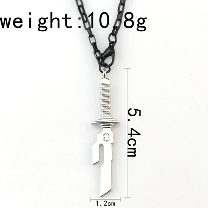 Anime Jujutsu Kaisen Fushiguro Toji Sword Necklace Spear Of Tianri Knife Pendant Cosplay Necklaces For Unisex Choker Jewelry
