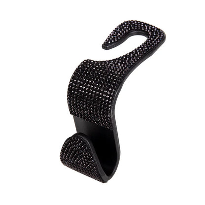 Rhinestone Decor Car Seat Back Hook Hanger Universal Bling Diamond Vehicle Auto Headrest Storage Holder Car Accessories