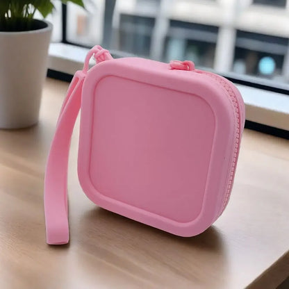 Vintage Silicone Organizer Wallet Coin Purse Waterproof Zipper Earphone Bag Travel Pouch Students