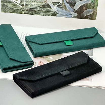 1pc Velvet Triangle Folding Glasses Women Case Elegant Sunglasses Case Purse Hard Men Soft Elegant Reading Glasses Box Glasses C