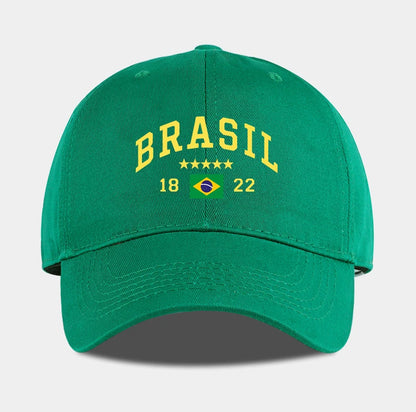 Brazil Flag Five-Star Soft-Top Baseball Cap Stylish Athletic Look Perfect for Daily Match Viewing and Outdoor Sports Great Gift