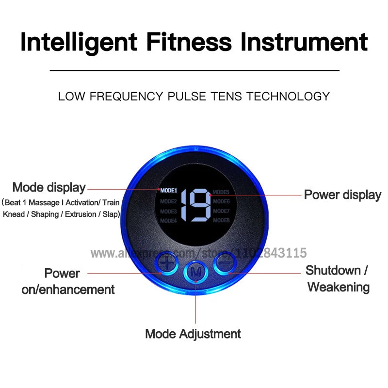 USB Rechargable EMS Muscle Stimulator Electric Massage Therapy Pain Relief Digital Meridian Full Body Massager Fitness