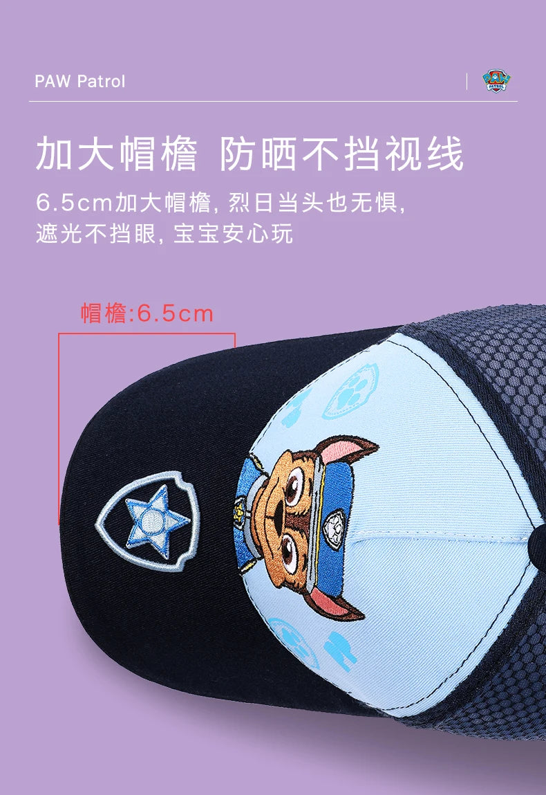 Genuine Paw Patrol Kids Baseball Cap Embroidery Children Girls Boys Sun Hat Spring Summer Outdoor Adjustable Visor Baby Cap