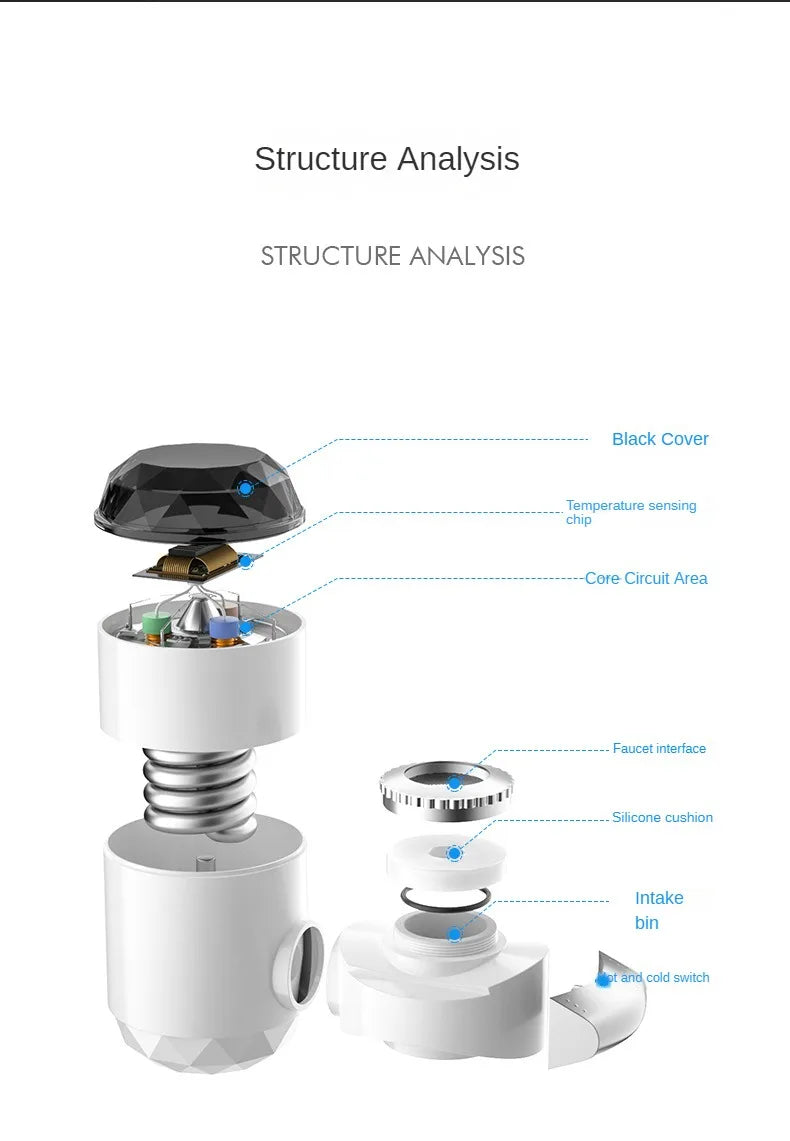 Kitchen Electric Water Heater Tap Instant Hot Water Faucet Heater Cold Heating Faucet Tankless Instantaneous Water Heater