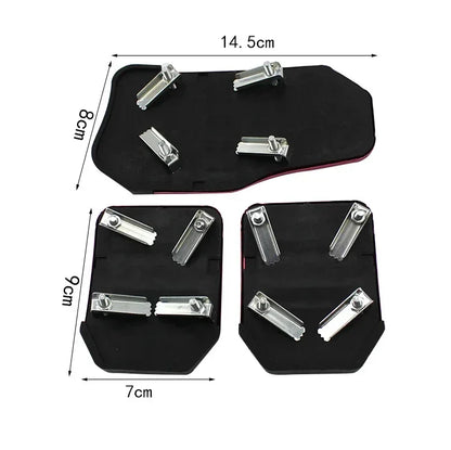 Aluminum Car Pedal Cover Set  Automatic Manual Transmission Gas Foot Covers in Red Silvery, Blue - Stylish Auto Interior