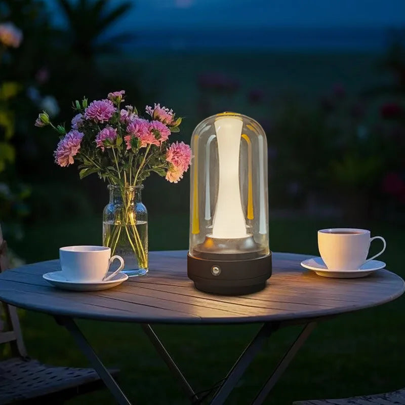 Dimmable Candle Room Lamp Rechargeable Touch Waterproof Reading Mood Light For Home Bedside Bar Desk Outdoor Mushroom Lamp