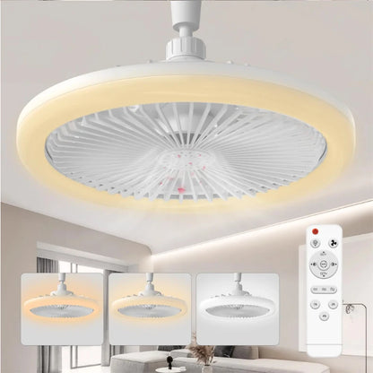 Rotatable 3in1 Ceiling fan light E27 LED Converter Base smart remote control bedroom fans lamp study kitchen Home decoration