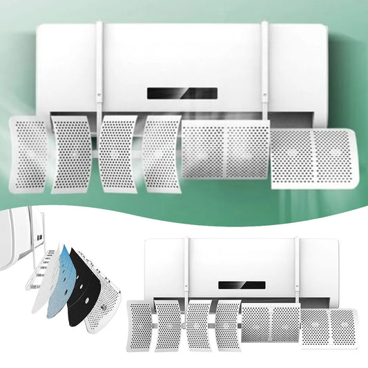 Wall Mounted Air-Conditioning Baffle Adjustables Anti Direct Blowing Windshield Baffles with 8 Leaves Air-Diverter Cover