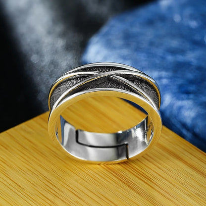 Retro Time Space Goku Black Ring Punk Gothic Open Ring For Men Handmade Unisex Designer Jewelry Accessories Anime Lovers Gift