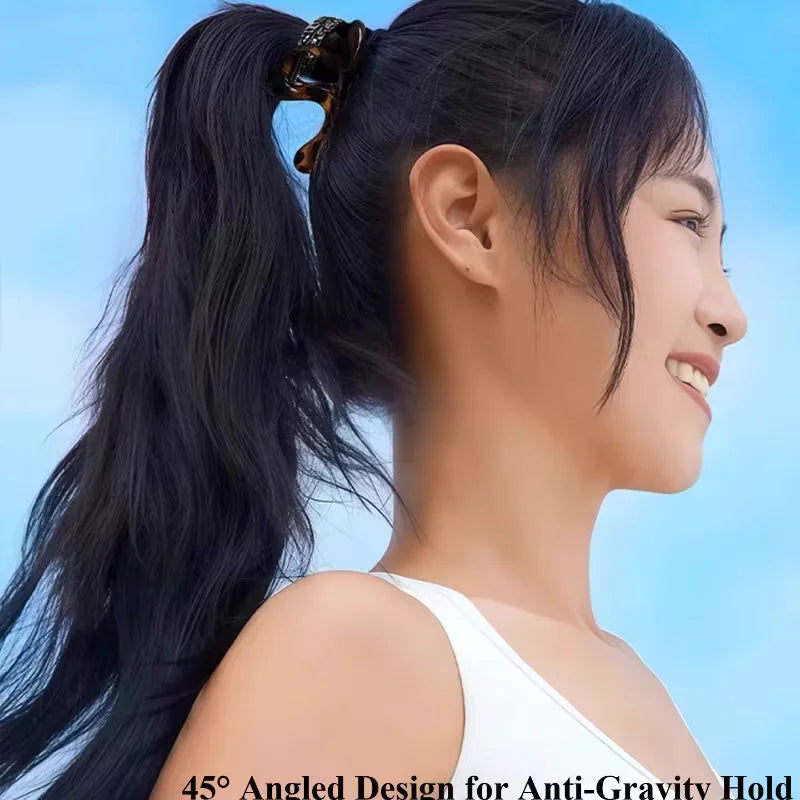 2 New elegant curved hairpins for women with high ponytail, designed for the back of the head