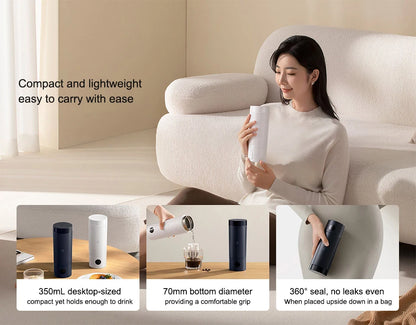 Original MIJIA Portable Electric Kettle 2 Thermos Cup Fast Water Boiler 350ml Smart Temperature Insulated Kettle Travel (CN)