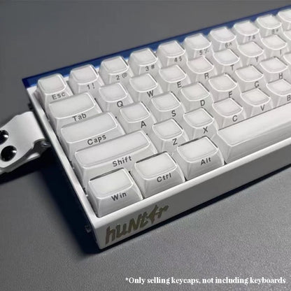 XVX White Custom Side Printed Keycaps Crystal Jelly Keycaps 113 Keys OEM Profile for Cherry MX Switches Mechanical Keyboard