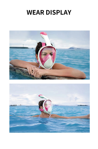 COPOZZ Professional Snorkeling Diving Mask Underwater Scuba Full Face Snorkel Mask Anti Fog Goggles for Adult Swimming Equipment