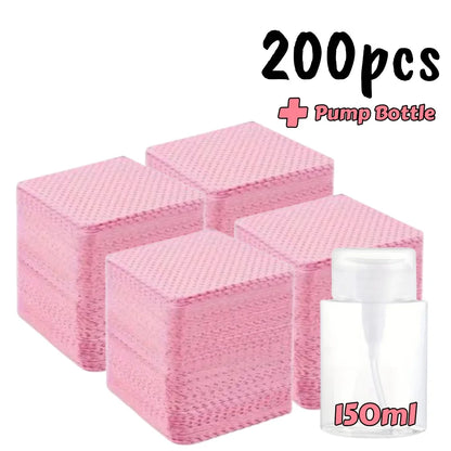 20-600pcs Lint-Free Nail Wipes Gel Cleansing Tissues Aluminum-Free Nail Polish Remover Pads for Nail Beauty Cleaning Care Tool