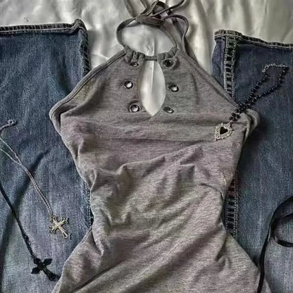 Women Y2K Summer Vintage Casual Harajuku Sweet Spicy Tees Sleeveless Aesthetic Slim Fit Tank Crop Tops 2000s Alt Clothes