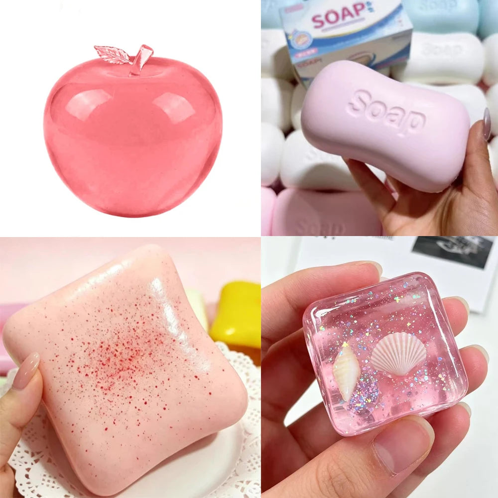 Hot Fruit Stress Ball Squishy Squeeze Ball Squishy Cheese Peanut Soft Block Feel Fidget Toy ASMR Sensory Anti Stress Ball Adults