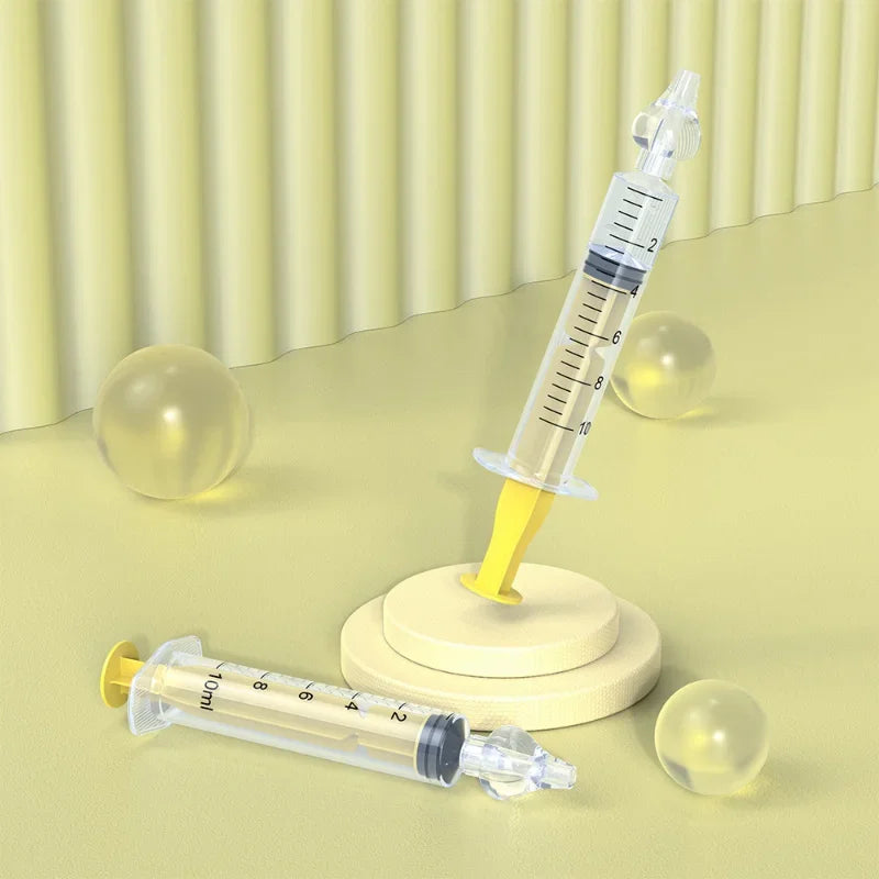 10ML Baby Nasal Syringe Set with 5 Silicone Heads Baby Nasal Aspirator Qucik Syringe Nose Cleaner Rinsing Tools for Infant Kids
