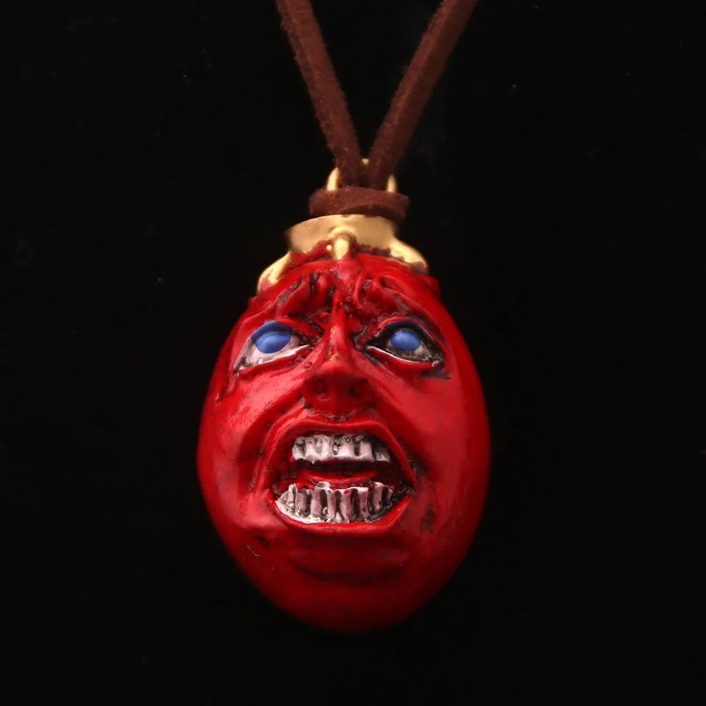 Fashing Popular anime Red Elliptical three-dimensional pendant Necklace Egg Of King Cosplay  Arc Resin Pendant Accessories Gift