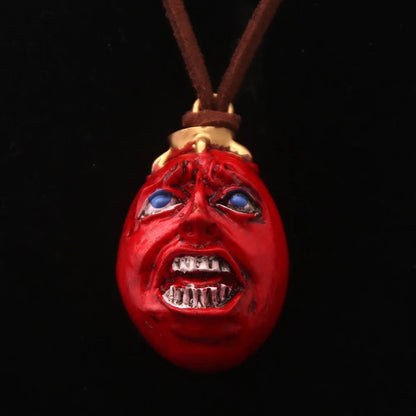 Fashing Popular anime Red Elliptical three-dimensional pendant Necklace Egg Of King Cosplay  Arc Resin Pendant Accessories Gift