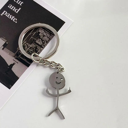 Fun Match People Keychain Creative Car Keyrings Heart To Heart Middle Finger Lovers Key Chain New Bag Pendant Couple'S Gifts