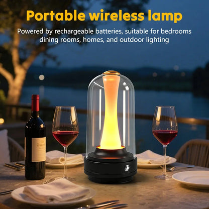 Dimmable Candle Room Lamp Rechargeable Touch Waterproof Reading Mood Light For Home Bedside Bar Desk Outdoor Mushroom Lamp