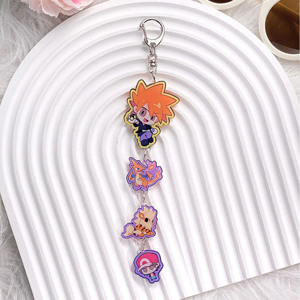 Pokémon Characters Pikachu Bulbasaur Jigglypuff Acrylic Keychain Bag Charms Accessories Backpack Pendant Key Holder Friend Gifts