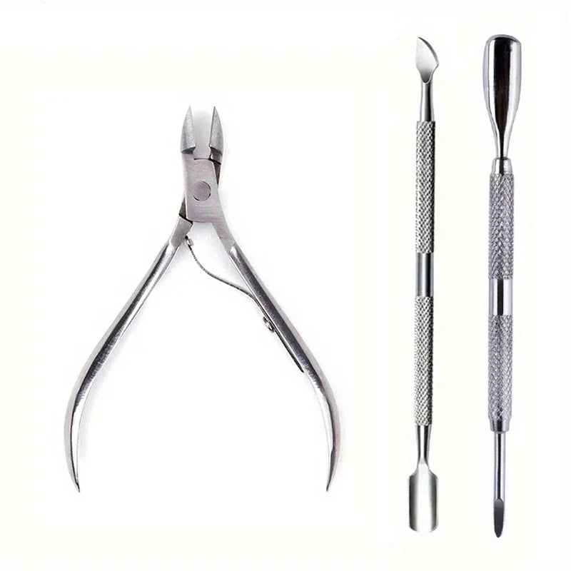 Nail Cuticle Pusher Tweezer Rainbow Cutter Nipper Clipper Dead Skin Remover Stainless Steel Manicure Nails Art Tool ManicureTool