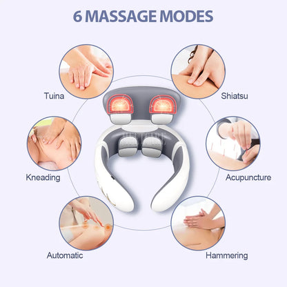 Smart Back Neck Massager Electric TENS Pulse Cervical Muscle Massages Wireless Shoulder Health Care H99 H62 JT88 F6Device