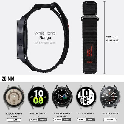 22mm 20mm Camouflage Nylon Strap for Samsung Galaxy Watch 7 6 5 4 40/44mm 6 Classic 43 47mm Band for Huawei Watch GT5 4Pro Band