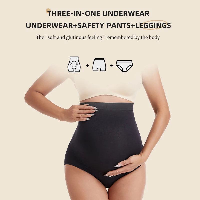 Seamless Panties for Women Boxer Safety Pants Comfort Pregnant Clothes Soft Breathable Maternity Underwear Plus Size Panties