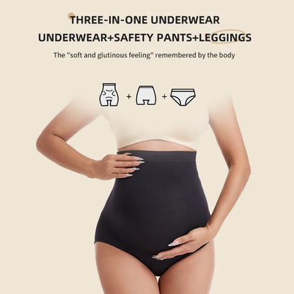 Seamless Panties for Women Boxer Safety Pants Comfort Pregnant Clothes Soft Breathable Maternity Underwear Plus Size Panties