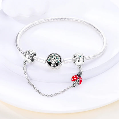 Charms Silver 925 Ladybugs and Cherry Strawberries Pendant Bead Fit 3mm Bracelet Bangle Necklace For Women Luxury Jewelry Making