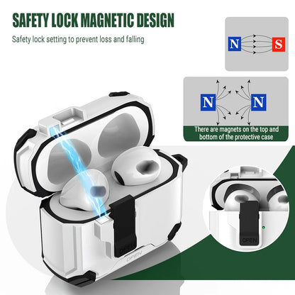 Luxury Bracket Case For AirPods Pro 3 3nd Automatic Lock Compatible With MagSafe For Men Apple Air Pods Pro 2 4 3 2 1 Pro2 Cover